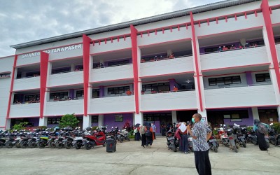 Suasana PTMT hari pertama di SMA Negeri 2 Unggulan Tanah Grogot